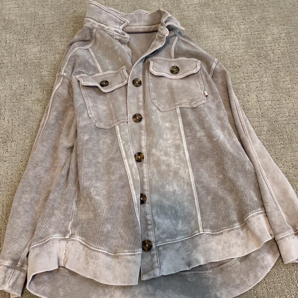 Free People Acid Wash Shacket Size S